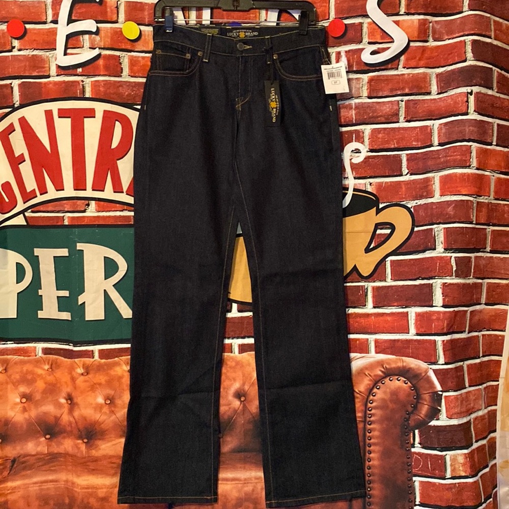 LUCKY BRAND MID RISE RELAXED FIT BOOTLEG DARK WASH BLUE JEANS 27/32 S 4